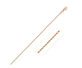 Solid Diamond Cut Rope Chain in 14k Rose Gold (1.5mm)