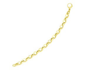 Polished Cable Chain Style Bracelet in 14k Yellow Gold (0.90 mm)