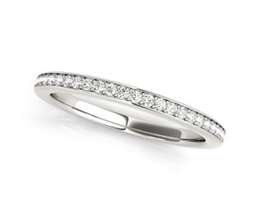 14k White Gold Simple Diamond Wedding Ring (1/4 cttw)