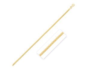 14k Yellow Gold 7 inch Mini Cube Bracelet (2.60 mm)