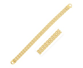 14k Yellow Gold High Polish Panther Link Bracelet  (10.00 mm)