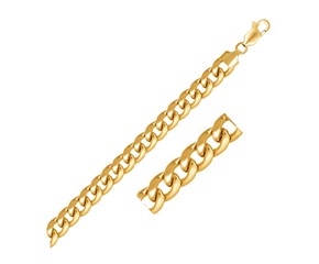 Solid Miami Cuban Chain in 14k Yellow Gold (7.20 mm)