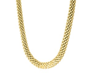 14k Yellow Gold Faceted Panther Link Chain Necklace