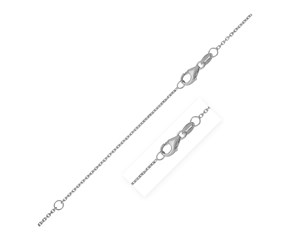Double Extendable Diamond Cut Cable Chain in 14k White Gold (0.8mm)