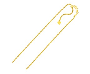 Adjustable Rope Chain in Yellow Finish Sterling Silver (1.50 mm)