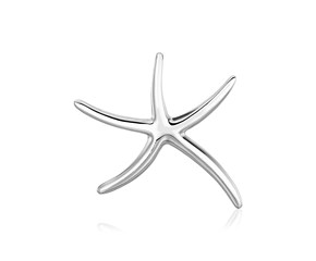 Sterling Silver Large Polished Starfish Pendant