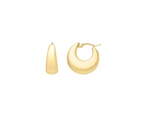 14k Yellow Gold Large Tapered Hoop Earrings(20x20mm)