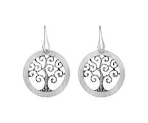 Tree of Life Cutout Earrings in Sterling Silver