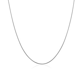 Round Omega Chain Necklace in Rhodium Plated Sterling Silver (1.25mm)