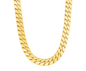 14k Yellow Gold Mens Curb Chain Necklace