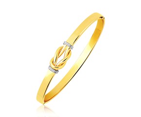 Intertwined Knot Slip On Bangle in 14k Two-Tone Gold (5.0mm)