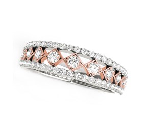 14k White And Rose Gold Diamond Band (3/8 cttw)