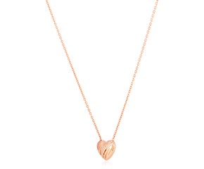14k Rose Gold High Polish Scribbles Heart Necklace