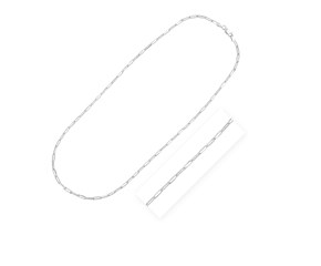Sterling Silver Rhodium Plated Paperclip Chain (3.00 mm)