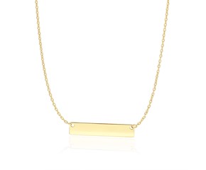Flat Bar Design Chain Necklace in 14k Yellow Gold