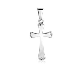 Sterling Silver Rounded Textured Cross Pendant