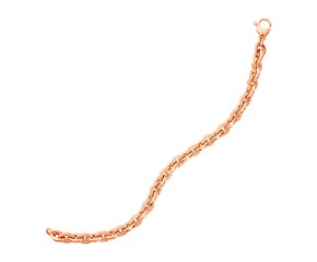 14k Rose Gold 7 1/4 inch Rolo Chain Bracelet