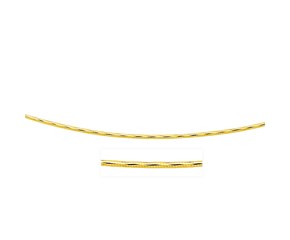 Diamond Cut Round Omega Necklace in 14k Yellow Gold (1.5 mm)