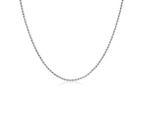 Sterling Silver 18 inch Necklace with Black Cubic Zirconias