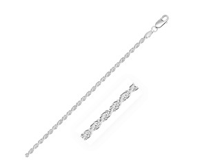 Diamond Cut Rope Chain in Sterling Silver (2.90 mm)