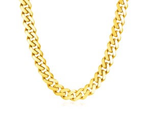 14k Yellow Gold Polished Miami Cuban Chain Necklace