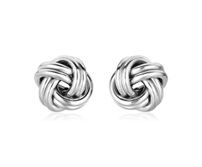 Sterling Silver Polished Two Strand Love Knot Earrings(13mm)