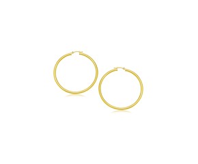 Classic Hoop Earrings in 14k Yellow Gold (3x15mm)