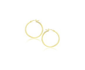 Classic Hoop Earrings in 14k Yellow Gold (2x20mm)