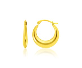 Graduated Round Hoop Earrings in 14k Yellow Gold