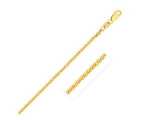 Square 1.8mm Wheat Chain in 14k Yellow Gold