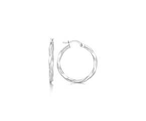 Polished Spiral Hoop Earrings in Sterling Silver