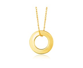 Open Circle Pendant in 14k Yellow Gold