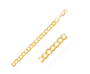 Solid Curb Bracelet in 14k Yellow Gold (8.2mm)