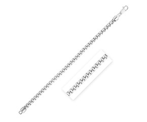 Sterling Silver Rhodium Plated Round Franco Chain (5.90 mm)