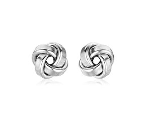 Petite Sterling Silver Polished Love Knot Earrings(9mm)