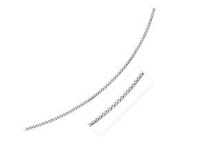 Sterling Silver Rhodium Plated Wheat Chain (3.20 mm)