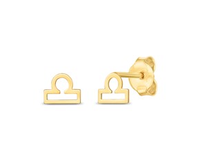 14k Yellow Gold Libra Stud Earrings