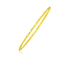 Twisted Style Thin Bangle in 14k Yellow Gold