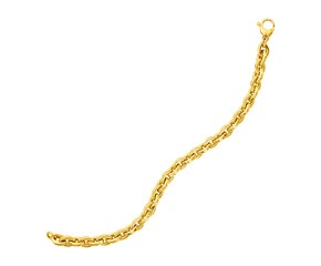 14k Yellow Gold 7 1/4 inch Rolo Chain Bracelet