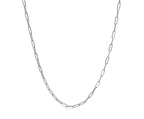 Adjustable Paperclip Chain in 14k White Gold (1.5mm)
