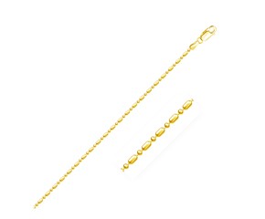 Diamond-Cut Alternating Bead Chain in 14k Yellow Gold (1.10 mm)