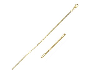 18K Yellow Gold Fine Paperclip Chain (1.50 mm)