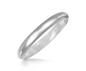 Fancy Dome Style Bangle in Rhodium Plated Sterling Silver