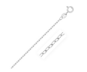 Faceted Cable Link Chain in 14k White Gold (1.3 mm)