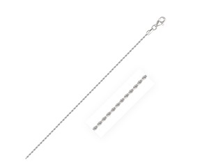 Solid Diamond Cut Rope Bracelet in 14k White Gold  (1.60 mm)