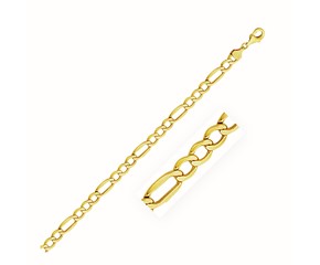 Lite Figaro Chain in 14k Yellow Gold (6.5mm)