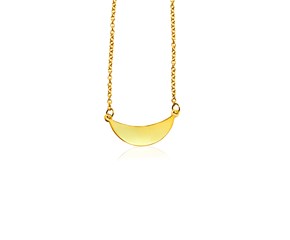 14k Yellow Gold 18 inch Necklace with Polished Arc