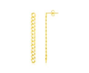14K Yellow Gold Curb Chain Earrings