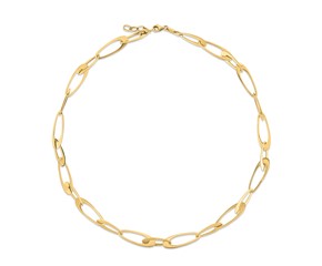 14K Yellow Gold Italian Oval Links Necklace