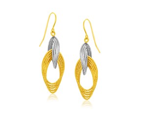 Multiple Row Entwined Earrings in 14k Two-Tone Gold